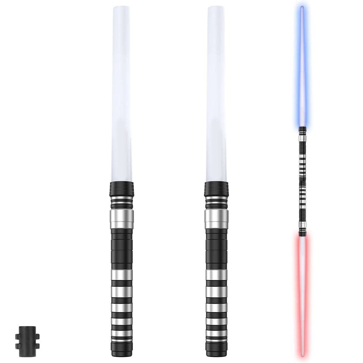 Tcwhniev 2Pcs LED Lightsaber with Connector Sounds,7 Colors Changing