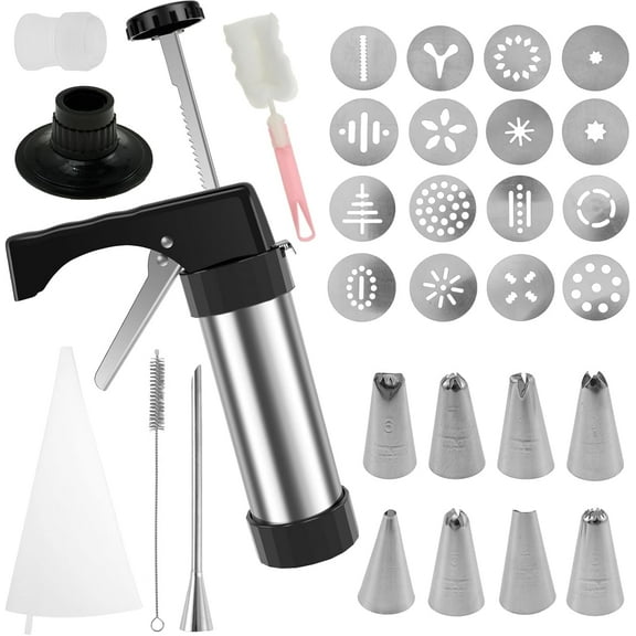 Tcwhniev 31Pack Churro Maker Machine Thickened Stainless Steel Churro Maker Kit Multifunctional Churro Maker Gun Kit Household Churro Cookie Making Kit for Homemade Churros Cookies