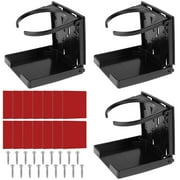 Tcwhniev 3pcs Adjustable Folding Drink Holder Wearproof Car Cup Holder Universal Car Bottle Holder with Screws & Tapes Waterproof Wall Mounted Car Drink Holder for Car Truck Boat Van