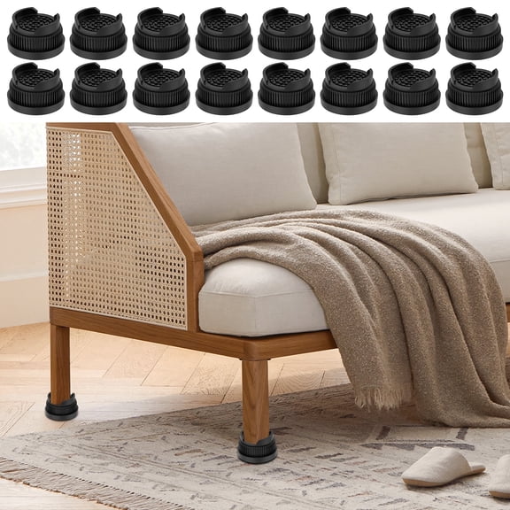 16 Pcs Bed Risers, Heavy Duty Furniture Risers for Dorm Room, Adjustable Bed Lifts for Couch Desk Chair, Stackable Raising Blocks, Nonslip TPE Bed Legs Support