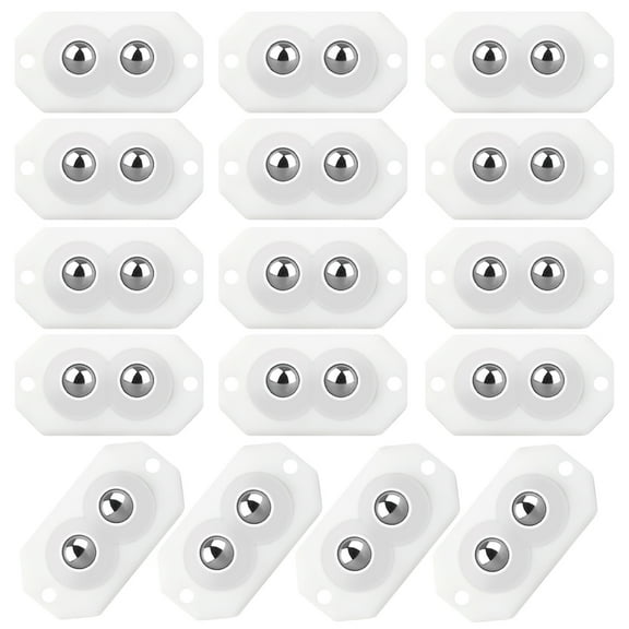 Tcwhniev ABS and Steel Ball Swivel Casters, White, 16 Count