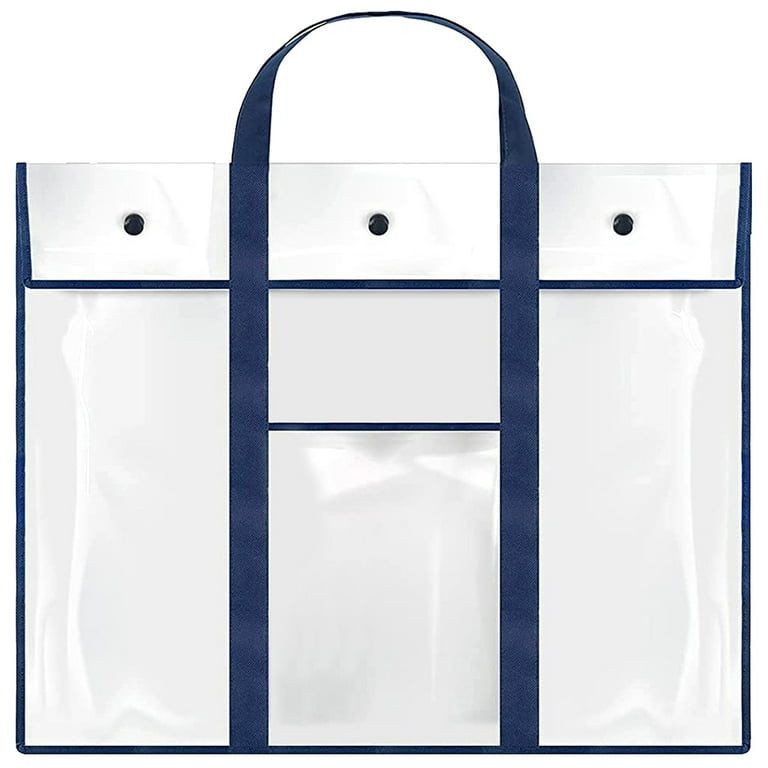 Tcwhniev Durable PVC Art Portfolio Bag, Large Capacity with Pocket