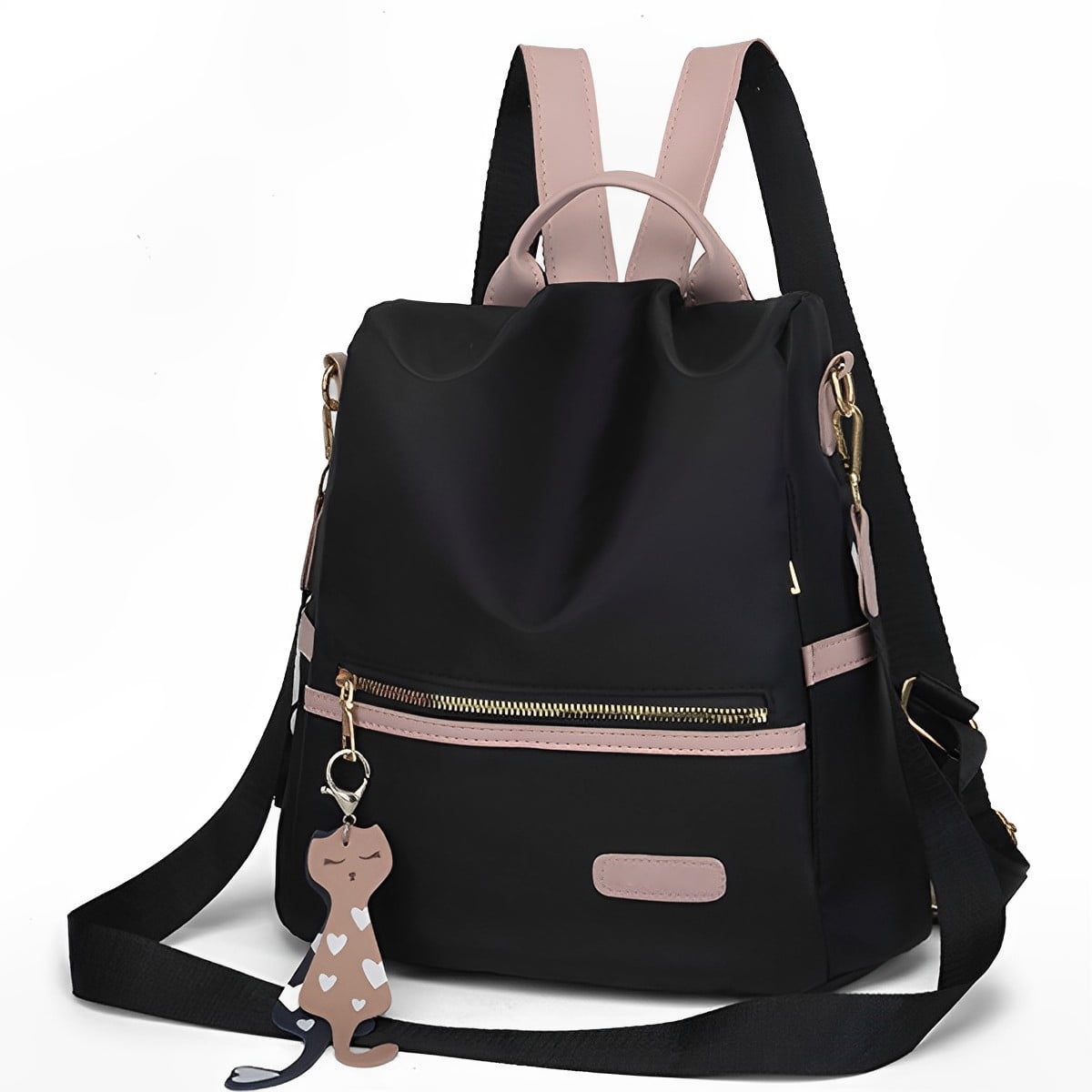 Casual Medium-Sized Waterproof Nylon Backpack for School and Travel, 11 in. x 11 in. x 5.31 in.