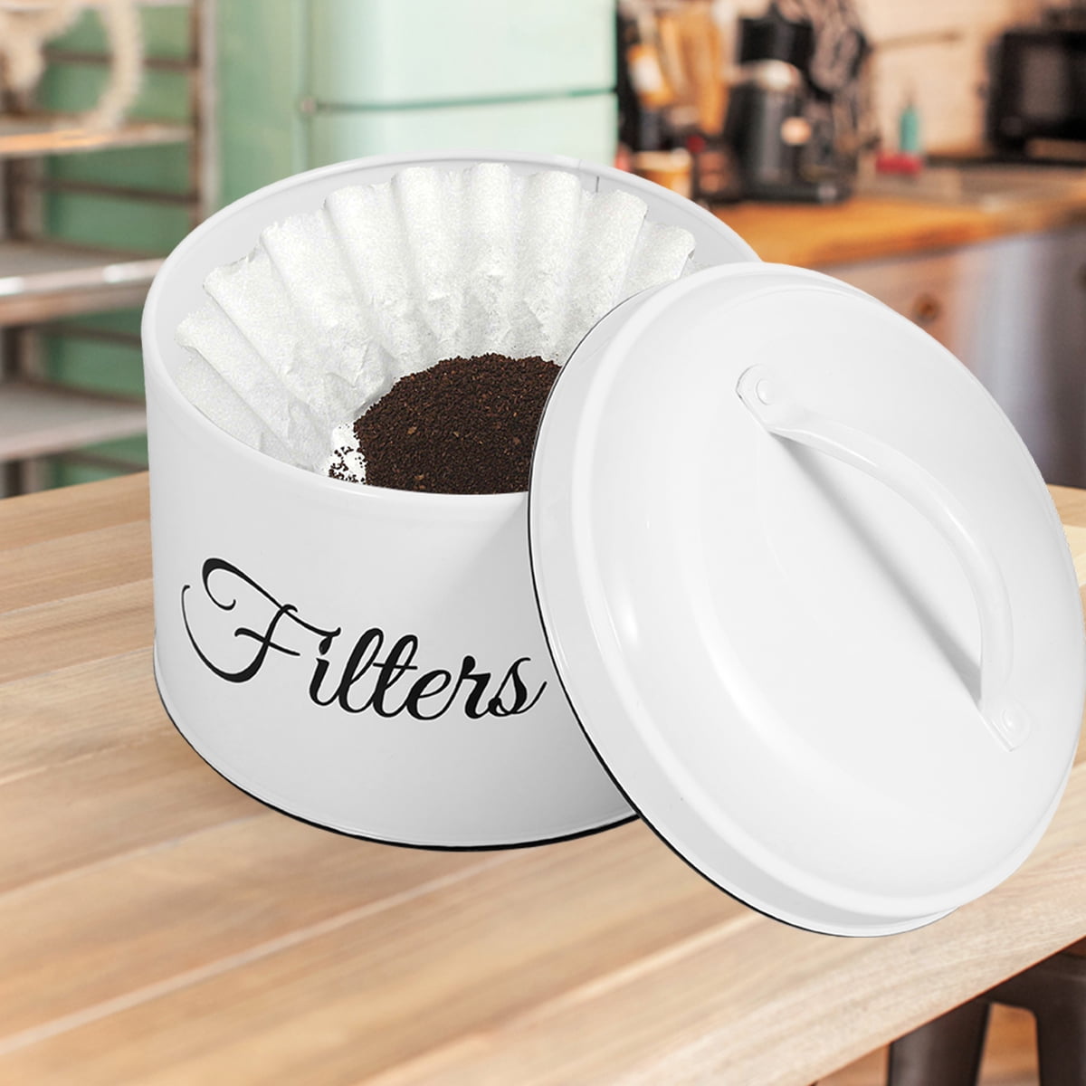 Tcwhniev Coffee Filter Holder with Lid and Top Handle,Stainless Steel