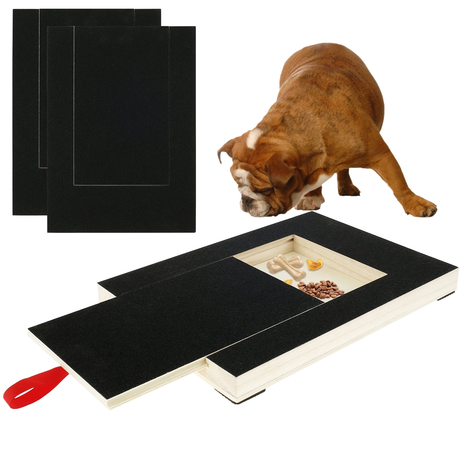 Tcwhniev Dog Scratch Pad for Nails,Dog Nail Square Scratching Board Sandpaper with Builtin
