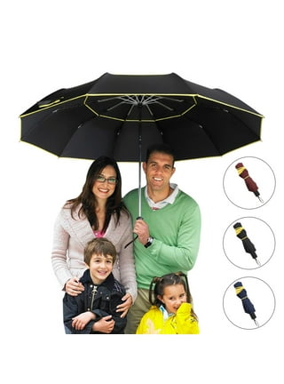 WeGuard 60 Double Canopy Large Golf Umbrella, Automatic Open Windproof  Sun&Rain UV Sun Protection, Yellow&Silver