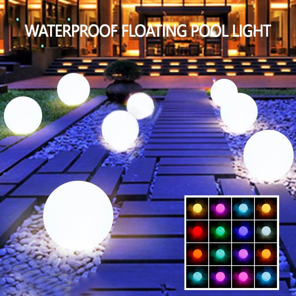 Tcwhniev Floating Pool Light, RGB Color Changing Bathtub Led Ball Night Light IP68 Waterproof Hot Tub Ball Lamp for Kids Gift, Party,Pond, Patio, Backyard, Lawn,Beach,Wedding Decor(15CM)