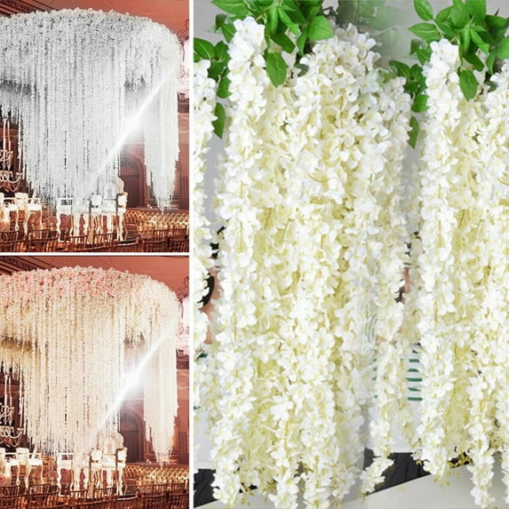 Tcwhniev Garden 3.3ft Artificial Fake Wisteria Vine Hanging Wall Garland for Wedding