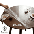thumbnail image 1 of Tcwhniev Indoor Outdoor Clear Round Fitted Vinyl Tablecloth With Elastic Edge, Waterproof PVC Table Cover, Indoor Outdoor Tablecloth of 56-63 Inch Diameter, 1 of 9