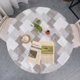 thumbnail image 1 of Tcwhniev Indoor Outdoor Round Fitted Vinyl Tablecloth for 36-44" Tables with Elastic Edge, Waterproof Elastic PVC Table Cover with Flannel Backing, 1 of 7