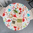 thumbnail image 1 of Tcwhniev 36"-44" Fitted Round Tablecloth, Elastic Edge PVC Table Cover, Waterproof Flannel Backed for Picnic Patio Indoor Outdoor, 1 of 7