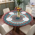thumbnail image 1 of Tcwhniev Round Tablecloth with Elastic Edge, 40inch Waterproof Round Fitted Vinyl Tablecloth, Waterproof Wipeable TableCover for Indoor Outdoor, 1 of 8
