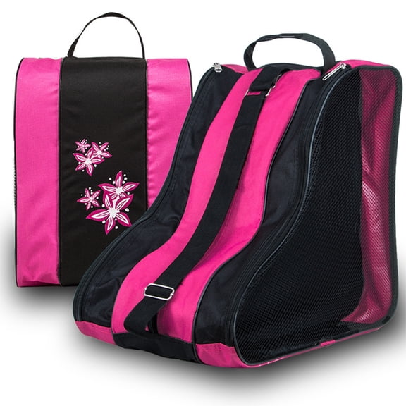 Tcwhniev Kids Roller Skate Bag Children Ice Skate Bag Triangle Inline Skate Bag Oxford Cloth Skate Shoes Carry Case Waterproof Skate Tote with Adjustable Shoulder Strap