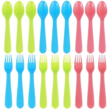 Tcwhniev 18PCS Kids Silverware, 18Pieces Toddler Utensils,Reusable Kids Forks and Spoons Set, Kids Utensils Set for LunchBox, 9x Safe Forks,9 x Children Spoons