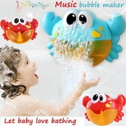 WILLSTAR Tcwhniev Lovely Electric Musical Bubble Crab Baby Bath Shower Toys Dreamlike Foam Making Machine for Toddlers(Built-in 12 Songs)