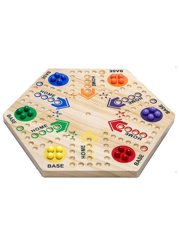 Tcwhniev | Marble Board Game Original Marble Game 4 and 6 Player Game for Kids Adults Competitive Game with 6 Dice & 30
