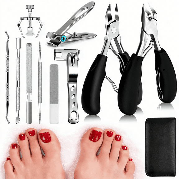 Tcwhniev 10Pcs Toe Nail Clippers Podiatrist Toenail Clippers for Thick Nails and Ingrown Toenails for Adult and Seniors