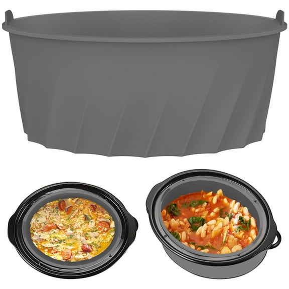 Tcwhniev Slow Cooker Divider Liner for 7-8QT Pot Reusable Silicone Cooker Divider Insert Leakproof Heat Resistant Slow Cookers Kitchen Accessories