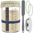 thumbnail image 1 of Tcwhniev Sourdough Starter Jar Kit with Feeding Date Tracker, Thermometer, Anti-Slip Silicone Base, 30oz Glass Fermentation Tank for Bread Making, 1 of 9