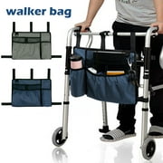 Tcwhniev Walker Bag with Cup Holder,Hand Free Storage Bag,Walker Attachment Handicap Basket Pouch for Rollator, Wheelchair, Folding Walkers