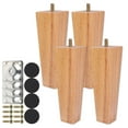 thumbnail image 1 of Tcwhniev Wooden Furniture Legs 6/15/20cm, 20cm Height Solid Wood Sofa Legs, Brown, 4-pieces, 1 of 11