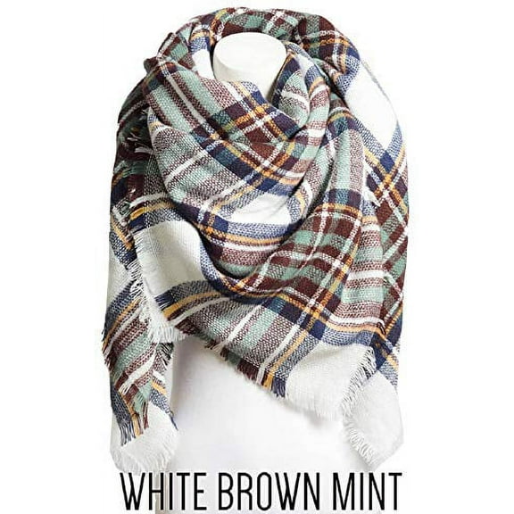 Td Collections Women's Flannel Frayed Edge Blanket Scarf, 60" x 55"