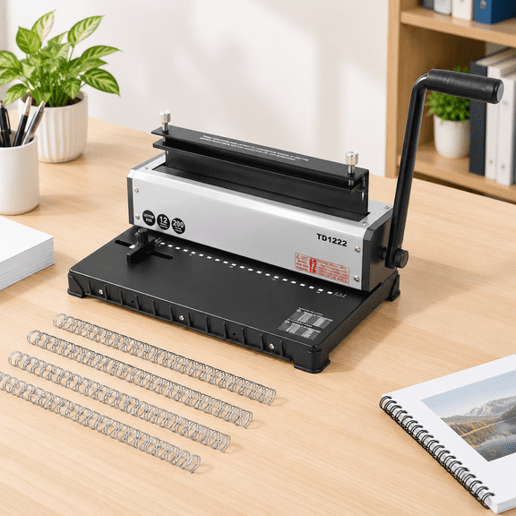Td1222 2:1 Wire Binding Machine, 12-Sheet Punch, 240-Sheet Capacity