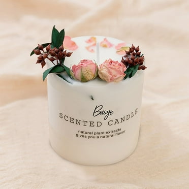 Tdoenbutw Citronella Candles Outdoor Organic Natural Soy Wax Candle Candles With Dried Flowers Scent Handmade Scented Pure Oil Clearance A