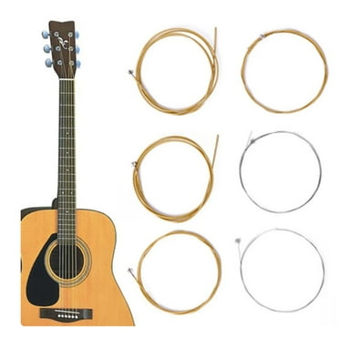 Tdoenbutw Clearance Bueautybox 6Pcs Acoustic Guitar Strings Replacement Folk Guitar Steel String Bronze Extra Light Bronze Acoustic Set Gold