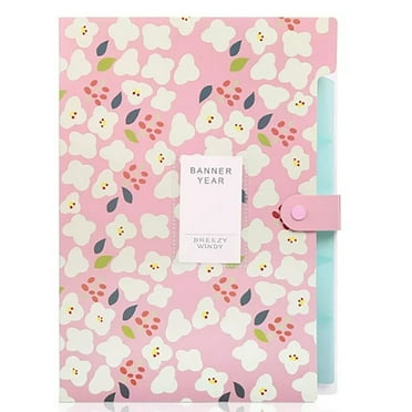 Tdoenbutw Clearance Expanding File Folders With 8 Pockets Floral Printed Accordion Document Folder Organizer With Snap Closure A4 Letter Size Pink