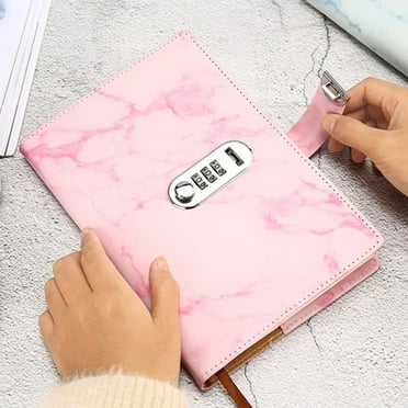 Tdoenbutw Clearance Logo Password Creative Student Diary With Lock Notebook Book Stationery Hand Account Notepad Pink