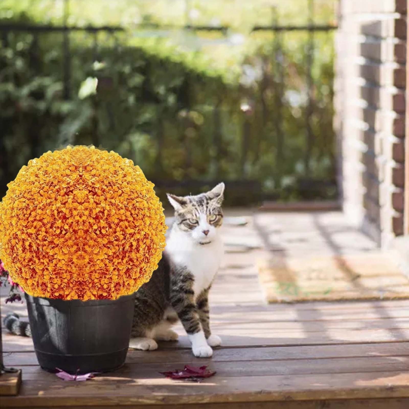 Tdoenbutw fake flowers Artificial Boxwood Balls Topiary Ball Plants For