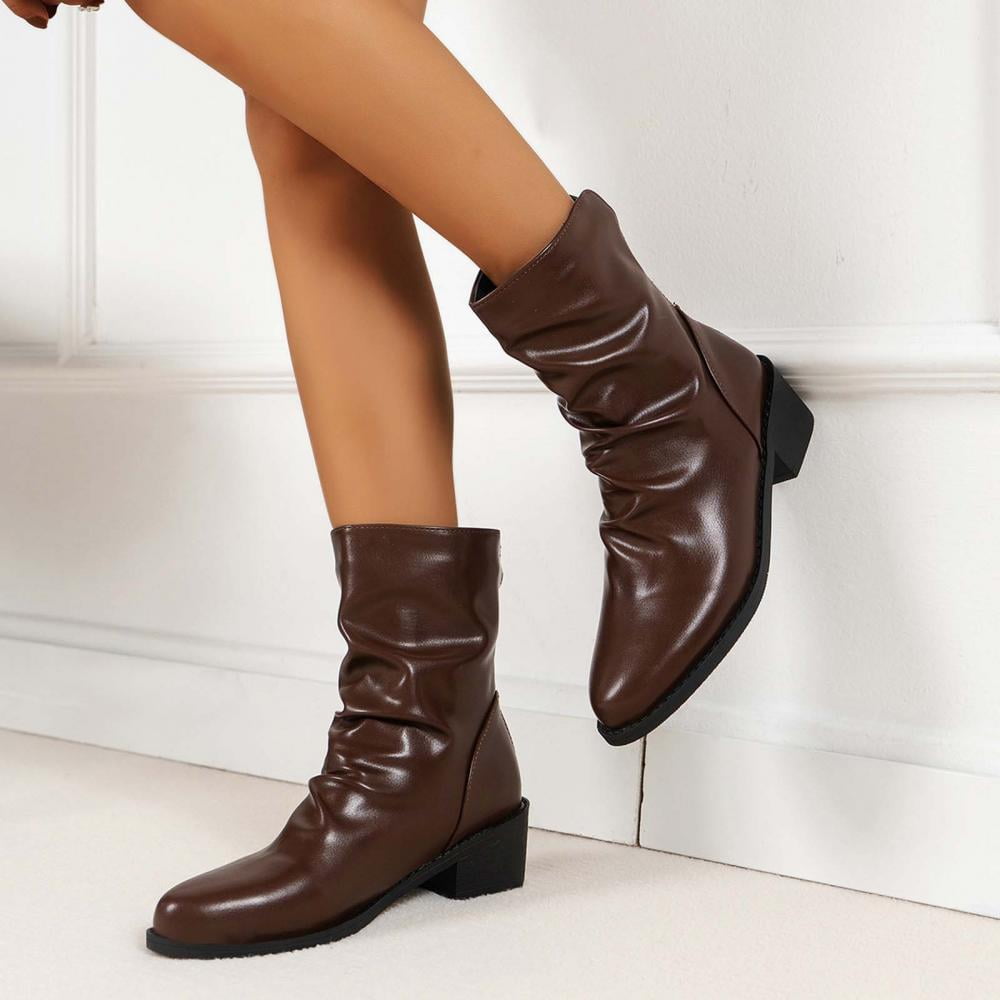 Todqot Tdoqot Womens Waterproof Boots- Christmas Gifts Fashion Thin Heel Mid-Heel Women's Mid Calf Boots Black 37, Size: 6.5