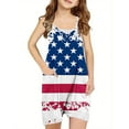 thumbnail image 1 of Tdoqot 4th of July Clothes for Girls Rompers- Casual Cute Summer Sleeveless Kids Jupsuits with Pockets Blue Size 9-10 Years, 1 of 6