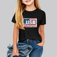 thumbnail image 1 of Tdoqot 4th of July Shirts Kids- Short Sleeve Cute Crewneck Patriotic Clothes Girls Boys T Shirts Black Size 4 T, 1 of 7