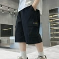 thumbnail image 1 of Tdoqot Boys Cargo Shorts- Elastic Waist Fashion Cotton Baggy Kids Summer Shorts Black Size 12, 1 of 5