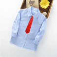 thumbnail image 1 of Tdoqot Boys Dress Shirts- Formal Cotton Long Sleeve Slim Fit Button Down Shirts Blue Size 6 Years, 1 of 3