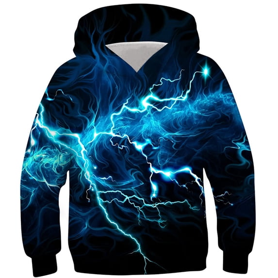 Tdoqot Boys Graphic Hoodies- Cool Pullover Long Sleeve Casual Kids Fashion Sweatshirt Blue Size 7-8 Years