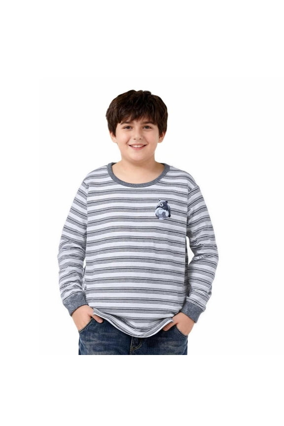 Boys Graphic T Shirts Husky- Casual Cotton Long Sleeve Cute Kids Basic Tees White Size 16