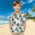 thumbnail image 1 of Tdoqot Boys Hawaiian Shirts with Pocket- Short Sleeve Casual Summer Button Down Kids Beach Shirts Vacation Clothes White Size 6, 1 of 7