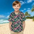 thumbnail image 1 of Tdoqot Boys Hawaiian Shirts with Pocket- Summer Casual Short Sleeve Button Down Kids Beach Shirts Vacation Clothes Green Size 12, 1 of 7