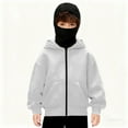 thumbnail image 1 of Tdoqot Boys Hoodie with Balaclava- Long Sleeve Fashion Zip Up Casual Kids Active Jacket White Size 4, 1 of 5