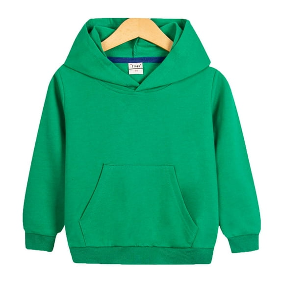 Tdoqot Boys Hoodie with Front Pocket- Fall Casual Long Sleeve Kids Basic Pullover Sweatshirt Green Size 2-3 Years
