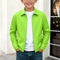 thumbnail image 1 of Tdoqot Boys Lightweight Windbreaker- Lapel Long Sleeve Full Zip Casual Kids Fall Jackets Green Size 12, 1 of 9