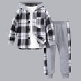 thumbnail image 1 of Tdoqot Boys Outfits Set 2 PC- Long Sleeve Plaid Casual Kids Hoodies and Sweatpants Multicolor Size 4 T, 1 of 5