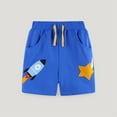 thumbnail image 1 of Tdoqot Boys' Performance Shorts- Elastic Waist Print Soft Cootton Basketball Shorts Blue Size 5 T, 1 of 6