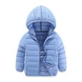 thumbnail image 1 of Tdoqot Boys Puffer Jacket with Hood- Casual Fahion Warm Zip Up Quilted Winter Coats Light Blue Size 3 Years, 1 of 3