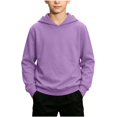 thumbnail image 1 of Tdoqot Boys Pullover Hoodie- Casual Fall Long Sleeve Loose Kids Hooded Sweatshirt Purple Size 4 Years, 1 of 8