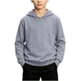 thumbnail image 1 of Tdoqot Boys Pullover Hoodie- Long Sleeve Loose Fall Casual Kids Hooded Sweatshirt Gray Size 4-14 Years, 1 of 8