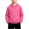 thumbnail image 1 of Tdoqot Boys Pullover Hoodie- Loose Casual Long Sleeve Fall Kids Hooded Sweatshirt Hot Pink Size 10, 1 of 8